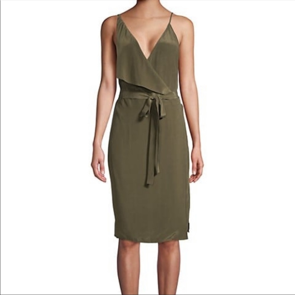 L’AGENCE JULIETA DRESS IN DARK OLIVE. EUC.
